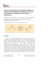 Direct C7 Functionalization of Tryptophan. Synthesis of Methyl (S)-‐2