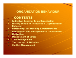 CHAPTER 1 Individual Behaviour in an Organization