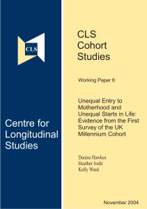 Cohort Studies Working Paper - Centre for Longitudinal Studies