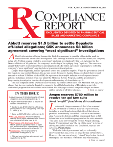 Abbott reserves $1.5 billion to settle Depakote off