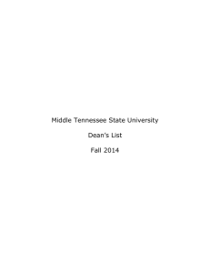 Middle Tennessee State University Dean's List