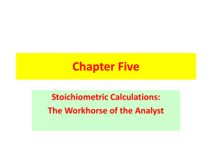 Chapter 5: Stoichiometric calculations