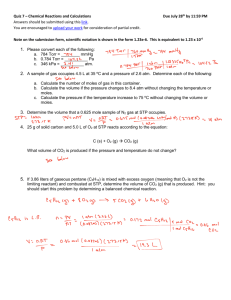 Quiz 7 – Chemical Reactions and Calculations Due July 28th by 11