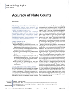 Accuracy of Plate Counts - The Microbiology Network