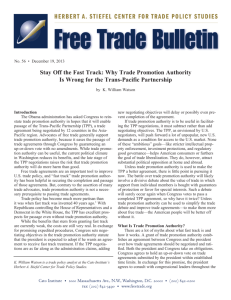 Stay Off the Fast Track: Why Trade Promotion