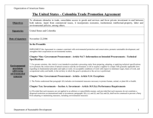 The United States – Colombia Trade Promotion Agreement