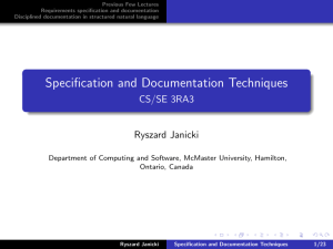 Specification and Documentation Techniques