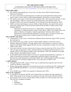 HIV/AIDS STUDY GUIDE (1) - Huntington Beach Union High School