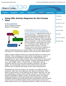 Activity Diagrams for the Process View