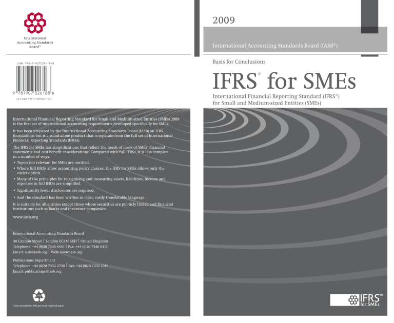 IFRS For SMEs Basis For Conclusions