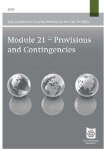 Module 21 – Provisions and Contingencies