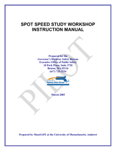 spot speed study workshop instruction manual