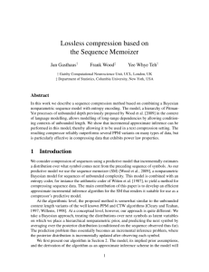 Lossless compression based on the Sequence Memoizer