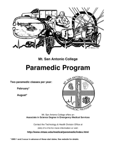 Paramedic Program - Mt. San Antonio College