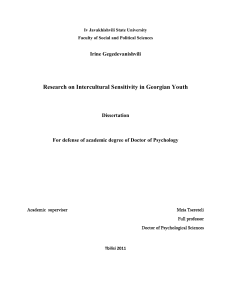 Research on Intercultural Sensitivity in Georgian Youth