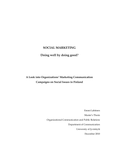 SOCIAL MARKETING Doing well by doing good?