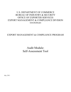 Audit Module: Self-Assessment Tool