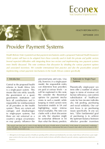 Provider Payment Systems - Medi