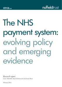 The NHS payment system: evolving policy and