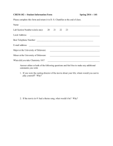 CHEM-102 -- Student Information Form Spring 2014 -