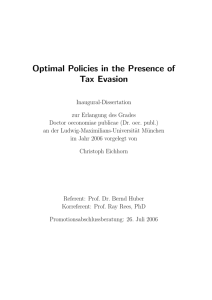 Optimal Policies in the Presence of Tax Evasion