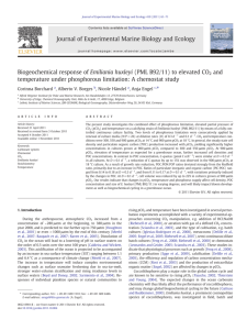 Biogeochemical response of Emiliania huxleyi (PML B92/11) to