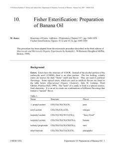 10. Fisher Esterification: Preparation of Banana Oil