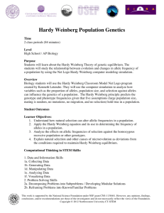 Hardy Weinberg Population Genetics