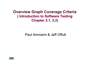 Overview Graph Coverage Criteria