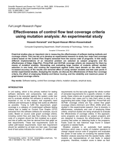 Effectiveness of control flow test coverage criteria using mutation