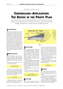 CONTROLLING-APPLICATION: THE RATIOS IN THE PROFIT PLAN