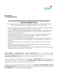 celcom surpasses rm2bil revenue mark for the first time