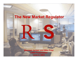 The New Market Regulator