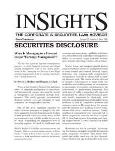 'Earnings Management'? - Wilson Sonsini Goodrich & Rosati