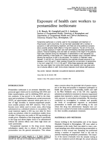 Exposure of health care workers to pentamidine isethionate