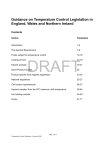 Guidance on Temperature Control Legislation in England, Wales