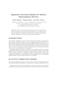 Quantum Correction Models for Modern Semiconductor Devices