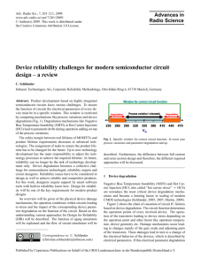 Device reliability challenges for modern semiconductor circuit design