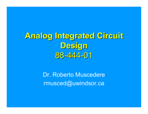 Analog Integrated Circuit Design 88-444-01