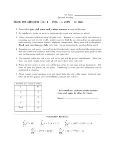 Math 103 Midterm Test 1 Feb. 10, 2006 50 min.