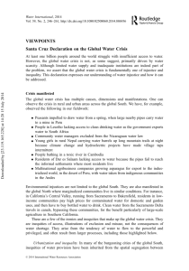 Santa Cruz Declaration on the Global Water Crisis