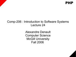 Comp-206 : Introduction to Software Systems Lecture 24 Alexandre