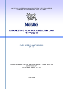 a marketing plan for a healthy low fat yogurt - RUN