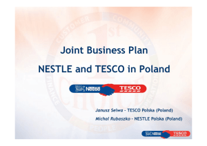 Joint Business Plan NESTLE and TESCO in Poland