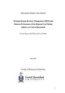 (HRM) and Business - Bowen Basin