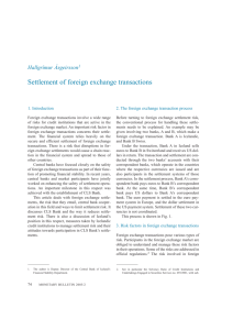 Settlement of foreign exchange transactions