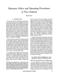 Monetary Policy and Operating Procedures in New Zealand