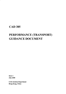 CAD 385 Performance (Transport) Guidance Document