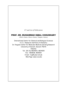 prof. dr. muhammad iqbal choudhary