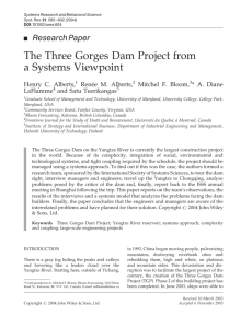The Three Gorges Dam Project from a systems viewpoint